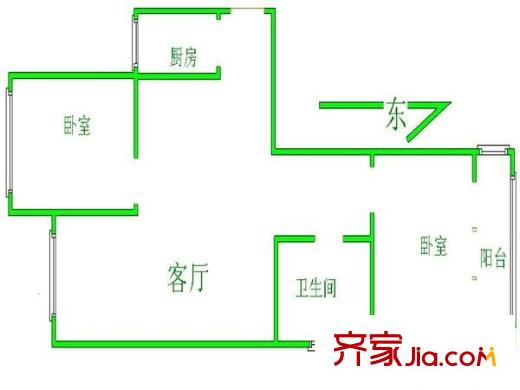 景泰西里西区 2室 户型图