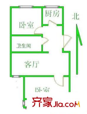 宏大家园户型图户型图 2室1厅1卫1厨