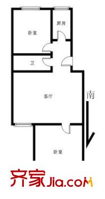 宏大家园户型图户型图 2室1厅1卫1厨