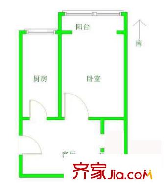 西潞园小区户型图户型图 1室1厅1卫1厨
