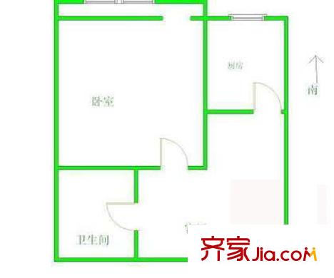 西潞园小区户型图户型图 1室1厅1卫1厨