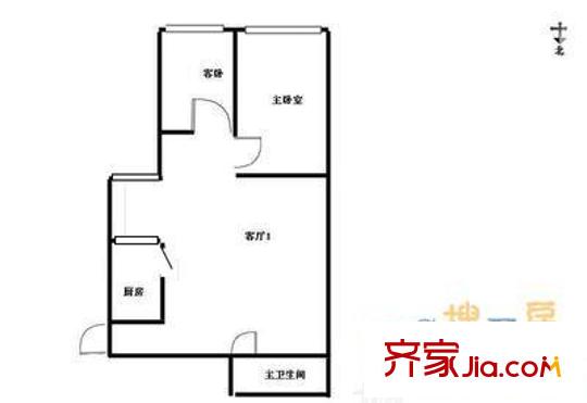 东四九条户型图户型图 2室1厅1卫1厨