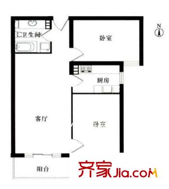 明月嘉园户型图户型图 2室1厅1卫1厨