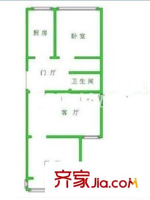 宏大家园户型图户型图 2室1厅1卫1厨