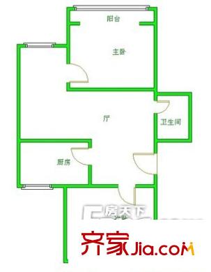 北新桥三条户型图户型图 2室1厅1卫1厨