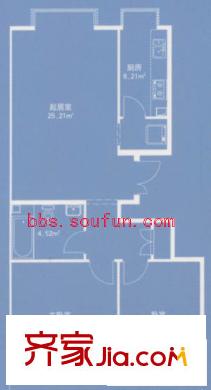 空港米兰花园户型图F户型已售完 2室1厅1卫1厨