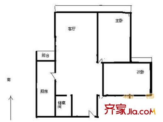 明月嘉园户型图户型图 2室1厅1卫1厨