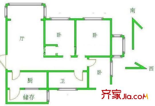 阜光里小區(qū) 4室 戶型圖