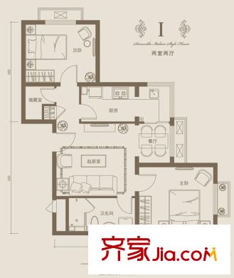 塞纳维拉永定华庭户型图I户型图 2室2厅1卫1厨