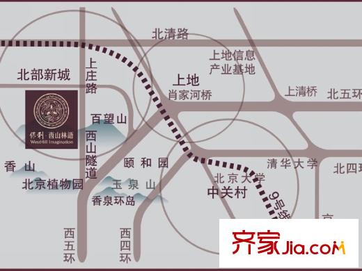 保利西山林語交通圖區(qū)位
