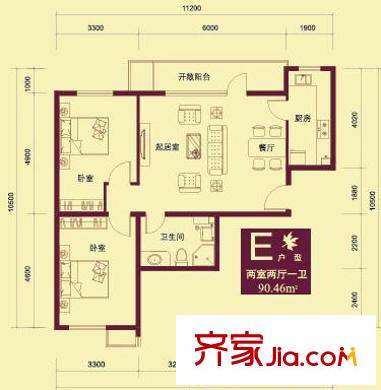 保利西山林語(yǔ)戶型圖01戶型圖 2室2廳1衛(wèi)1廚