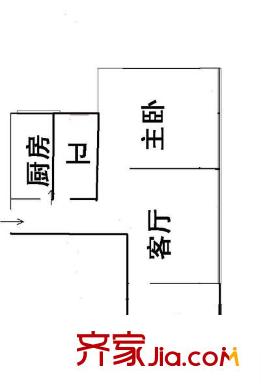 垦业小区户型图户型图 2室1厅1卫1厨