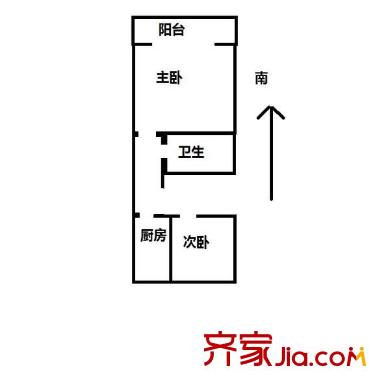 垦业小区户型图户型图 2室1卫1厨