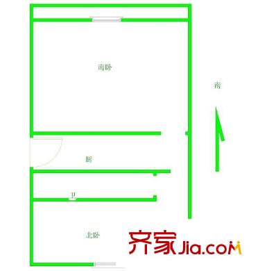 海虹新村 2室 户型图