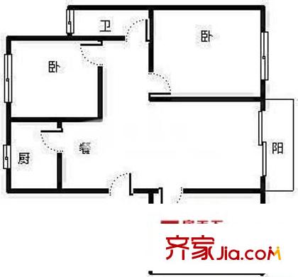 海虹新村 3室 户型图