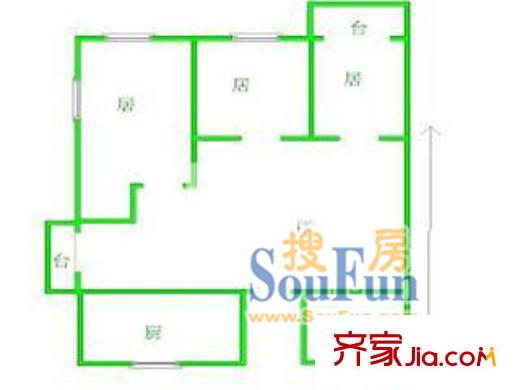 蓮泰苑戶(hù)型圖311 戶(hù)型圖 3室1廳1衛(wèi)1廚
