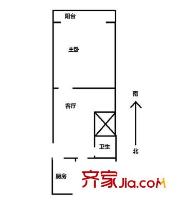 垦业小区户型图户型图 2室1厅1卫1厨