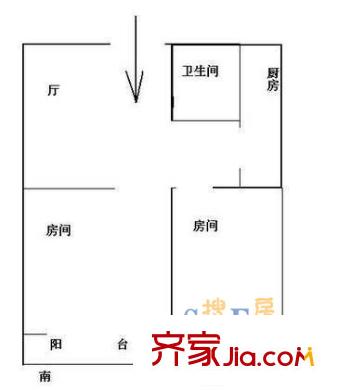 上海 虬龙公寓2室 户型图