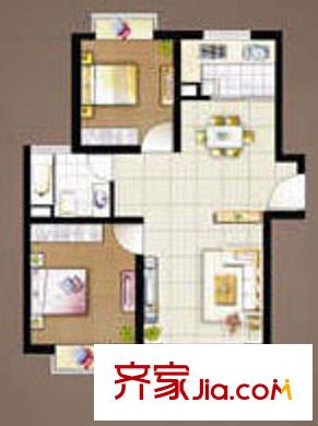 上海 虬龙公寓2室 户型图