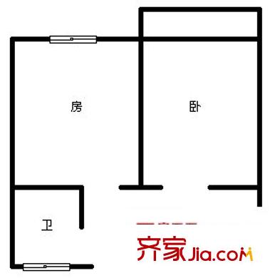 金橋橫街小區(qū) 1室 戶型圖