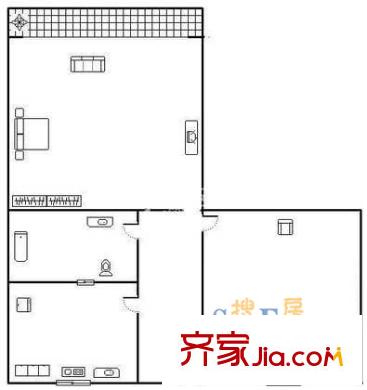 上海 大连小区 1室 户型图