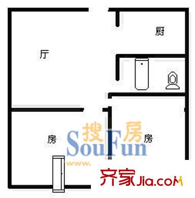 上海 大连小区 2室 户型图