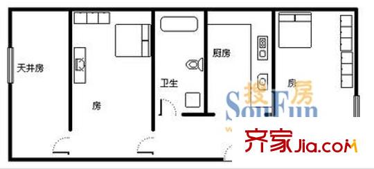 上海 大连小区 2室 户型图