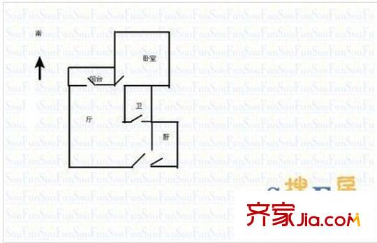 名揚(yáng)佳園戶型圖 戶型圖 1室1廳1衛(wèi)1廚