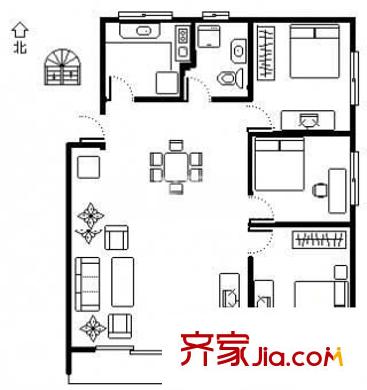 丽江佳苑 2室 户型图