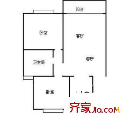 博捷名苑戶型圖戶型圖 2室2廳1衛(wèi)1廚