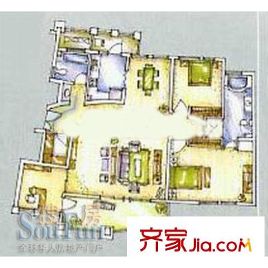 陽光歐洲城四期戶型圖B戶型 3室2廳2衛(wèi)
