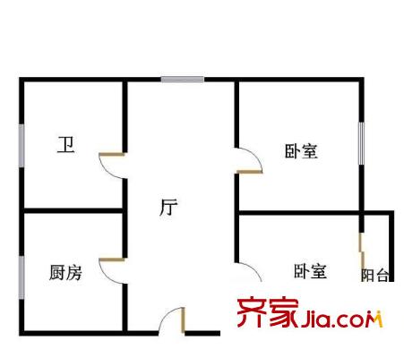 名揚(yáng)佳園戶型圖戶型圖 2室2廳1衛(wèi)1廚