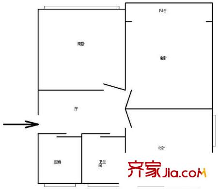 艾東小區(qū)戶型圖戶型圖 2室2廳1衛(wèi)1廚