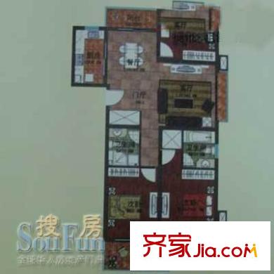 申润江涛苑户型图3室2厅2卫1厨