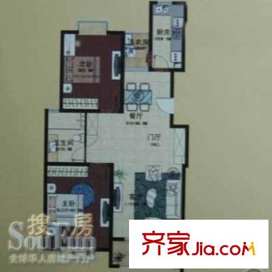申润江涛苑户型图2室2厅1卫1厨