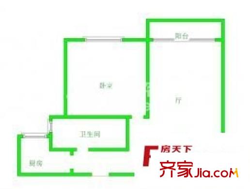 丽江佳苑 1室 户型图