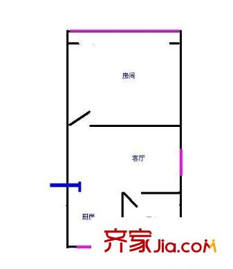 陽升公寓 1室 戶型圖