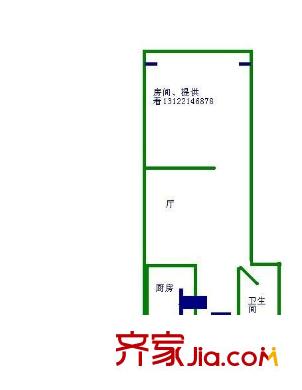陽升公寓 1室 戶型圖