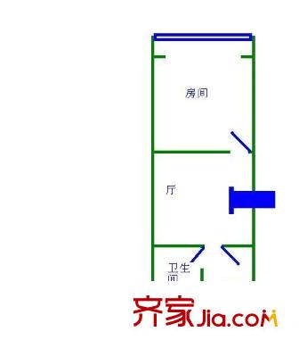 陽升公寓 1室 戶型圖