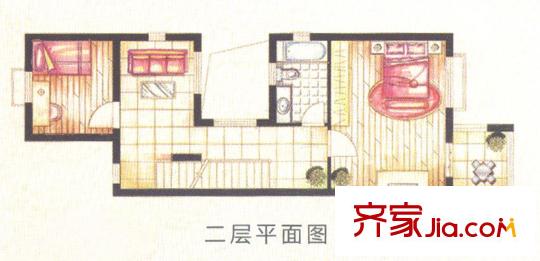 东方马德里户型图联排户型二层 3室3厅3卫1厨