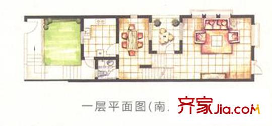 东方马德里户型图联排户型一层 3室3厅3卫1厨