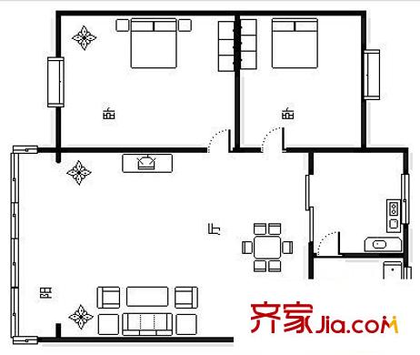 和祥佳園 2室 戶型圖