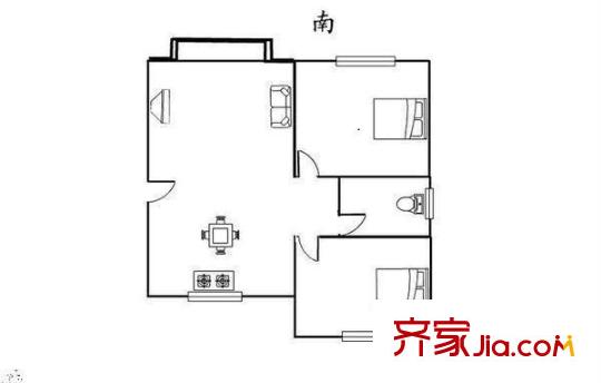 唐豐苑戶型圖戶型圖 2室2廳1衛(wèi)1廚