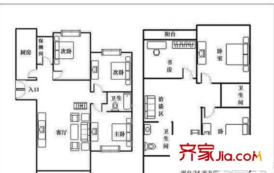 點睛苑 4室 戶型圖