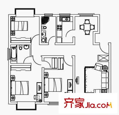 點睛苑 4室 戶型圖