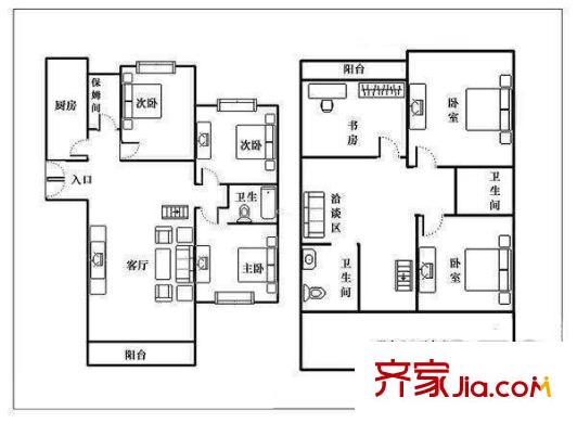 點睛苑 4室 戶型圖