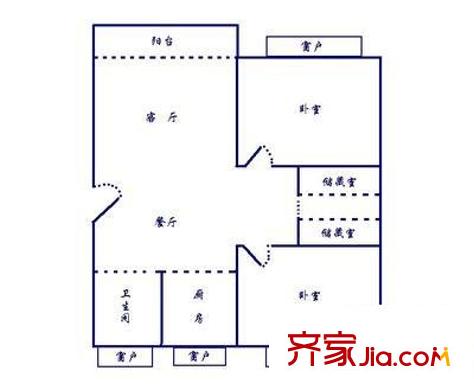 梓潼公寓戶型圖戶型圖 2室2廳1衛(wèi)1廚