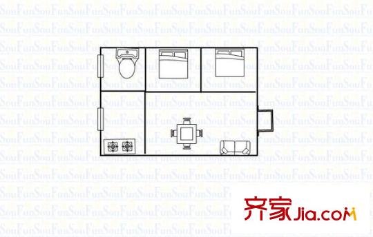 麗澤荷亭苑戶型圖戶型圖 2室2廳1衛(wèi)1廚