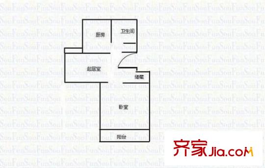 麗澤荷亭苑戶型圖戶型圖 1室1廳1衛(wèi)1廚