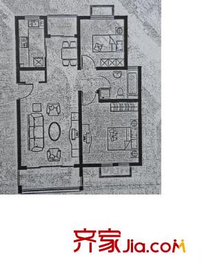 麗澤荷亭苑戶型圖戶型圖 2室2廳1衛(wèi)1廚